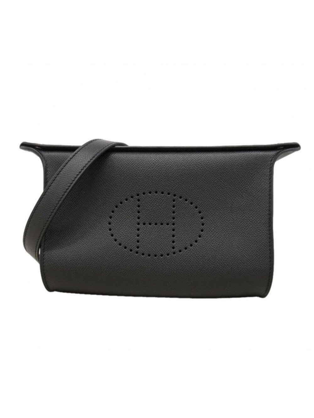 Hermes Shoulder Bag Widoposh Veau Epsom Black Silver